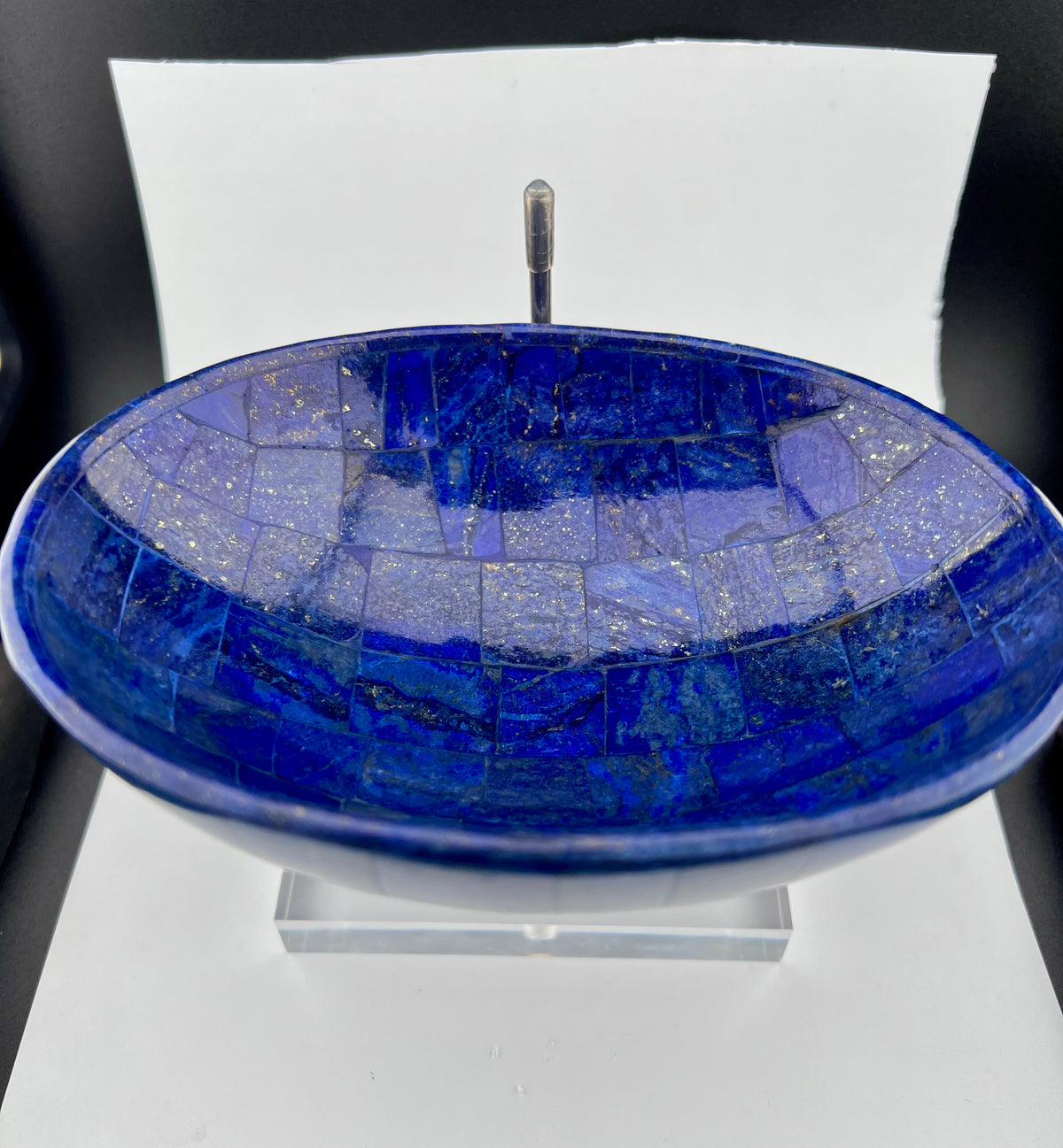 Polished Lapis Lazuli Oval Bowl – 412g, 154x113mm