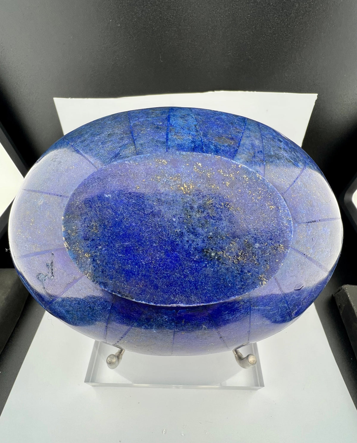 Polished Lapis Lazuli Oval Bowl – 412g, 154x113mm