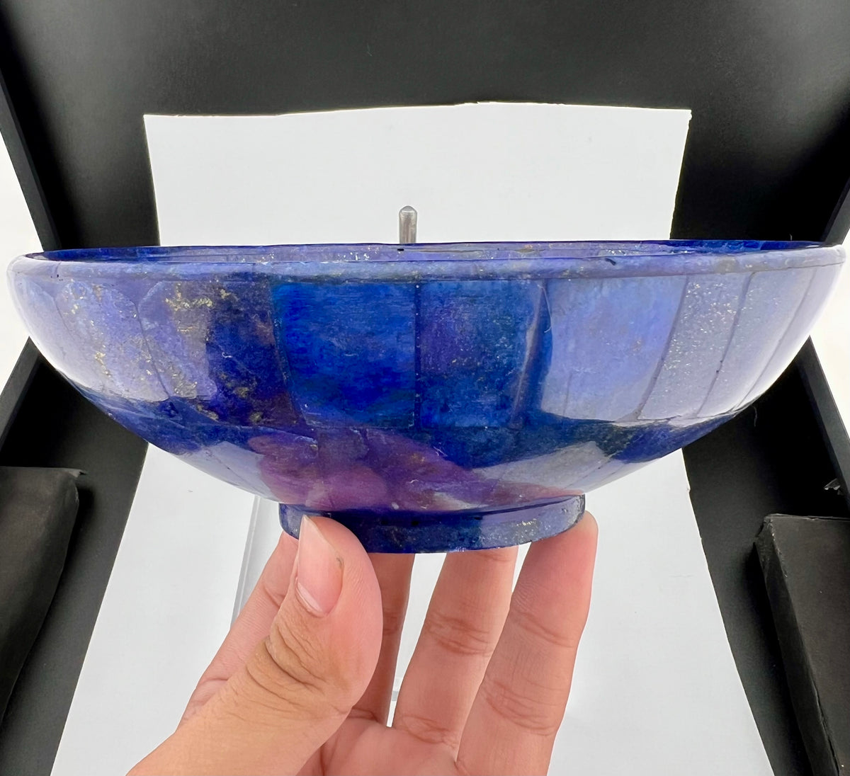 Polished Lapis Lazuli Oval Bowl – 412g, 154x113mm