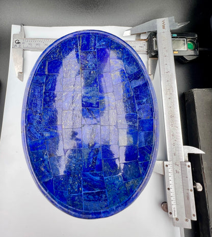 Polished Lapis Lazuli Oval Bowl – 412g, 154x113mm