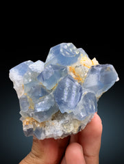 Natural Blue Color Celestine Crystals Cluster, Celestine Specimen, Fine Mineral, Celestine from Baghdis, Mine Afghanistan - 330 gram