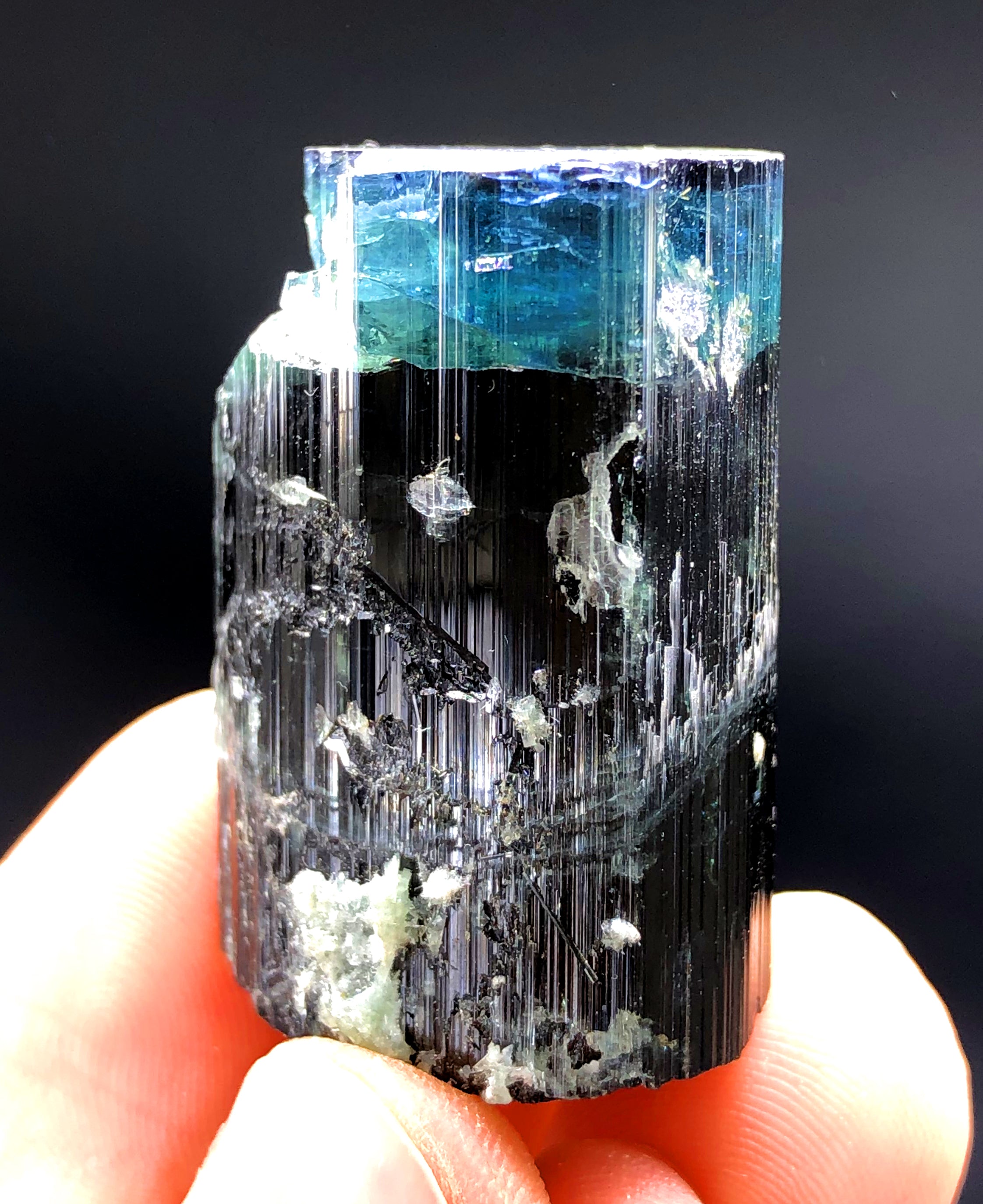 Natural Terminated Blue Cap Tourmaline Crystal, Raw Mineral, Paprok Tourmaline, Tourmaline Specimen, Tourmalone frpm Afghanistan - 36 gram