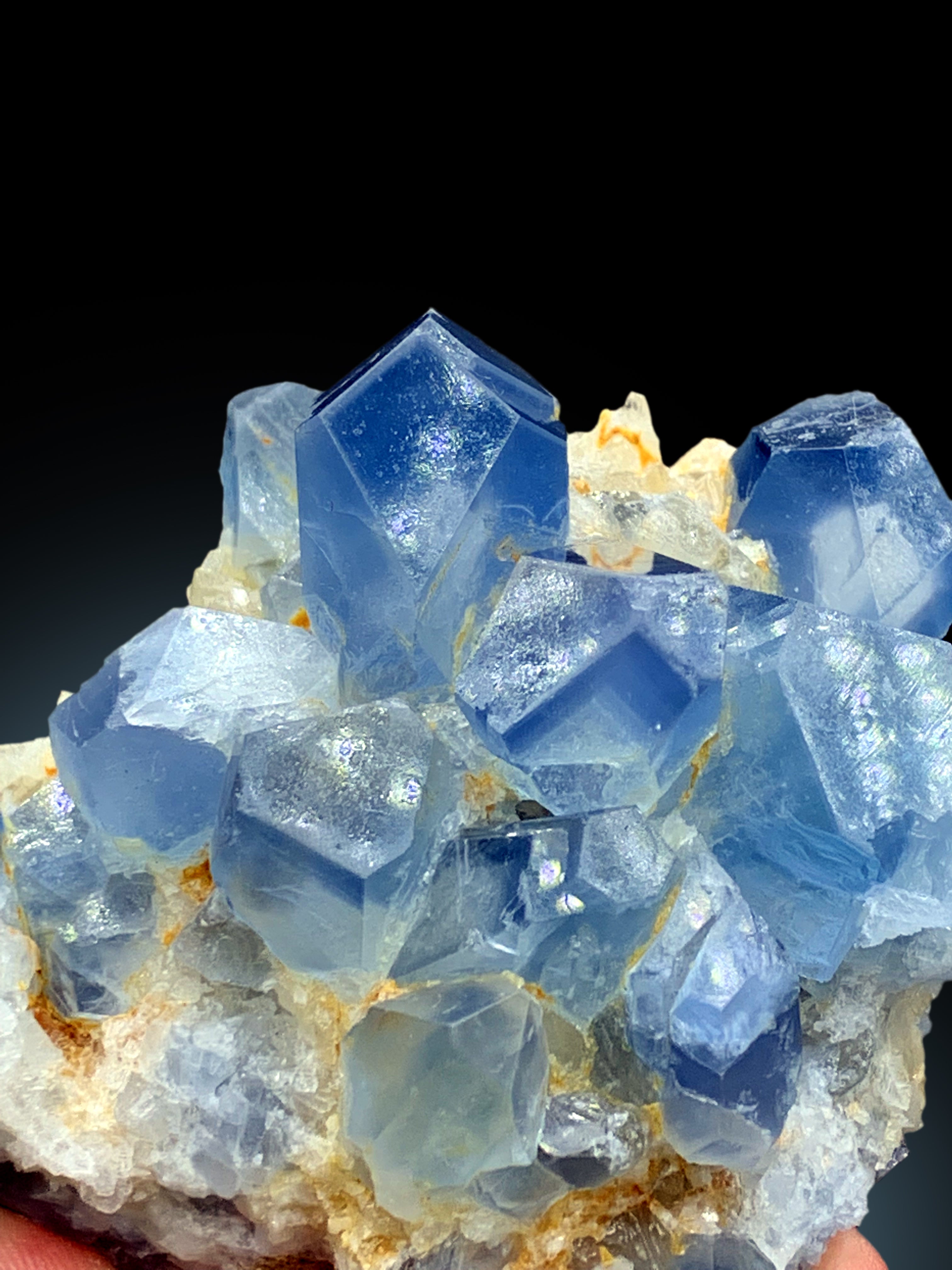 Natural Blue Color Celestine Crystals Cluster, Celestine Specimen, Fine Mineral, Celestine from Baghdis, Mine Afghanistan - 330 gram