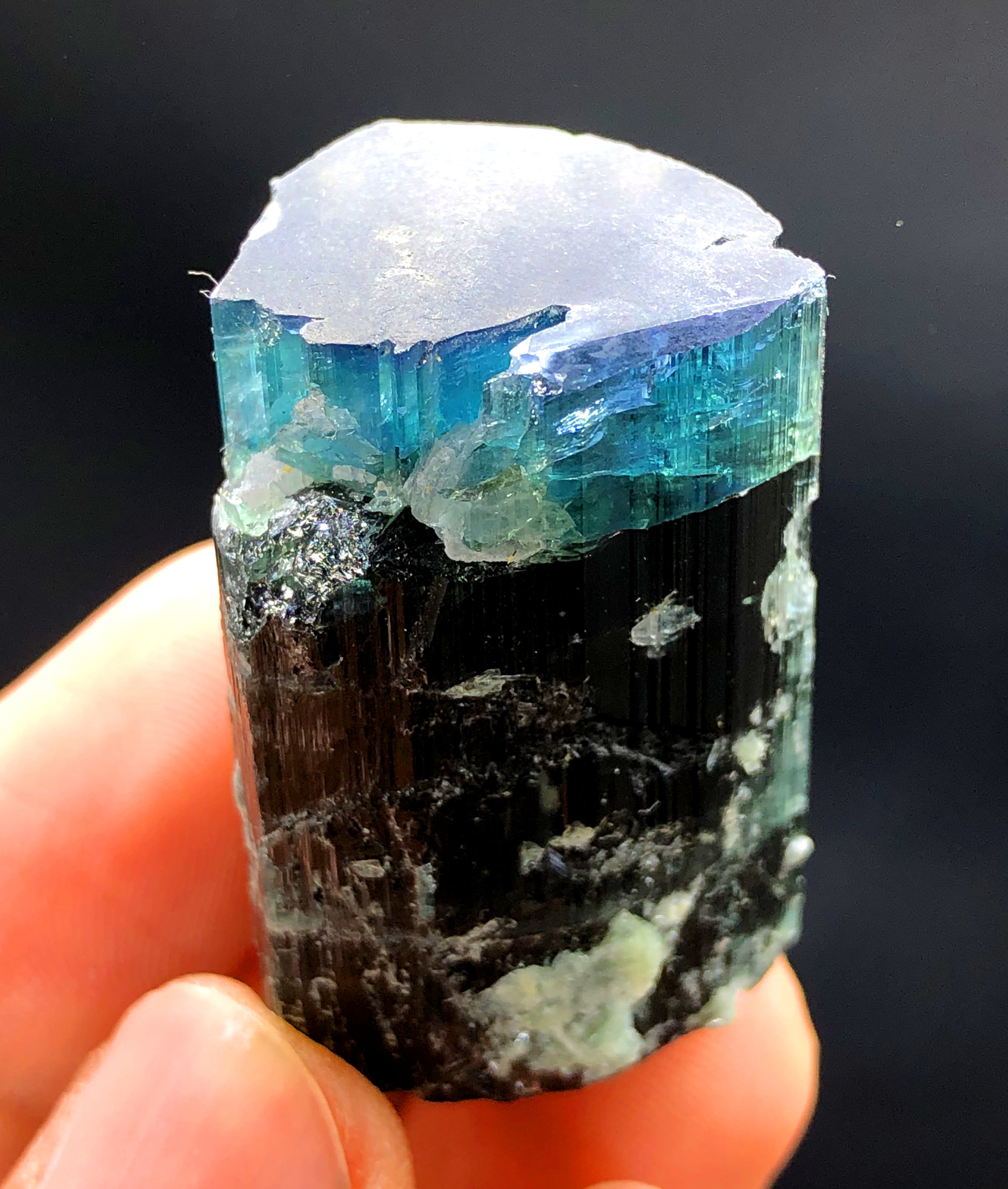 Natural Terminated Blue Cap Tourmaline Crystal, Raw Mineral, Paprok Tourmaline, Tourmaline Specimen, Tourmalone frpm Afghanistan - 36 gram