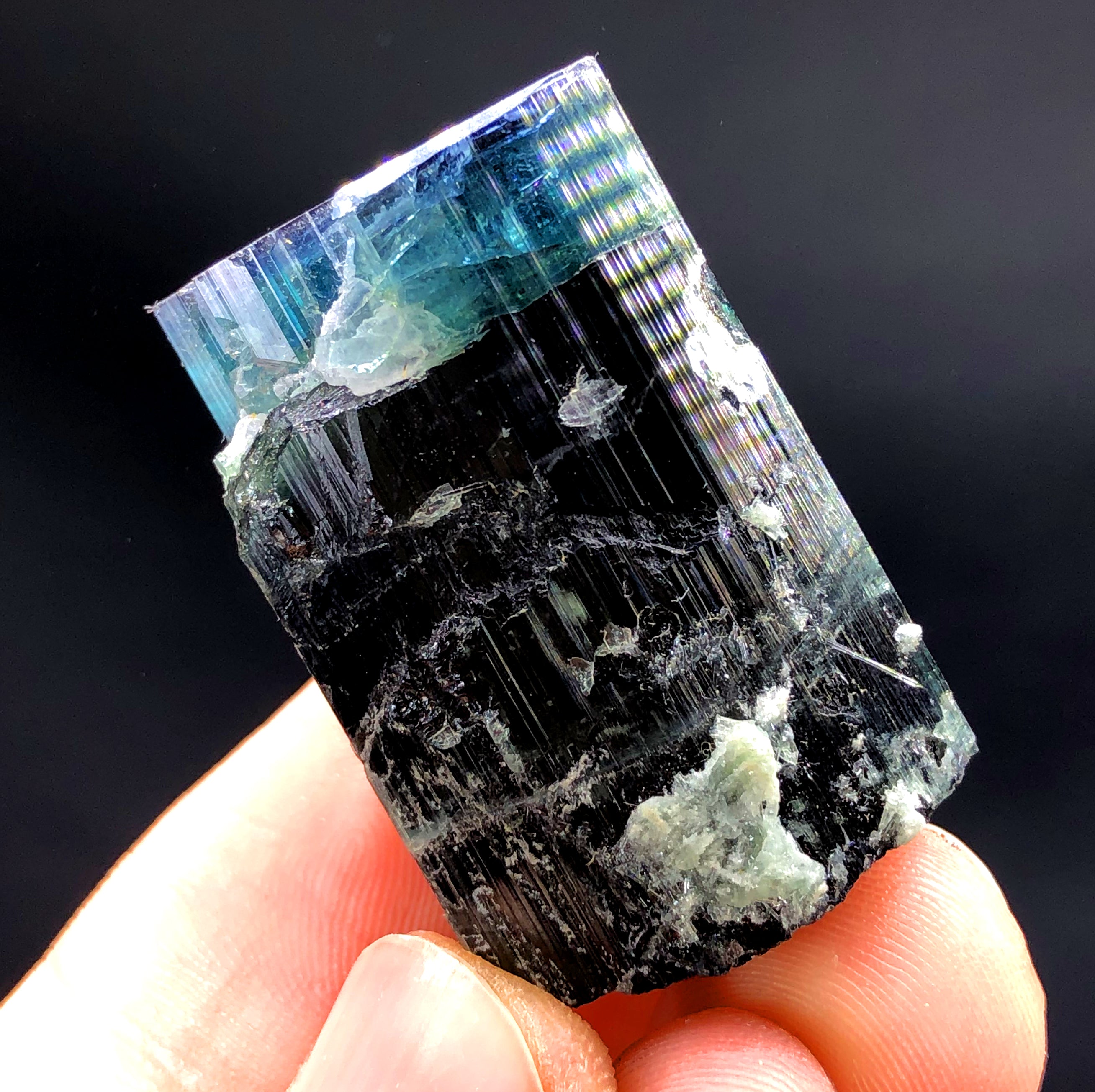 Natural Terminated Blue Cap Tourmaline Crystal, Raw Mineral, Paprok Tourmaline, Tourmaline Specimen, Tourmalone frpm Afghanistan - 36 gram