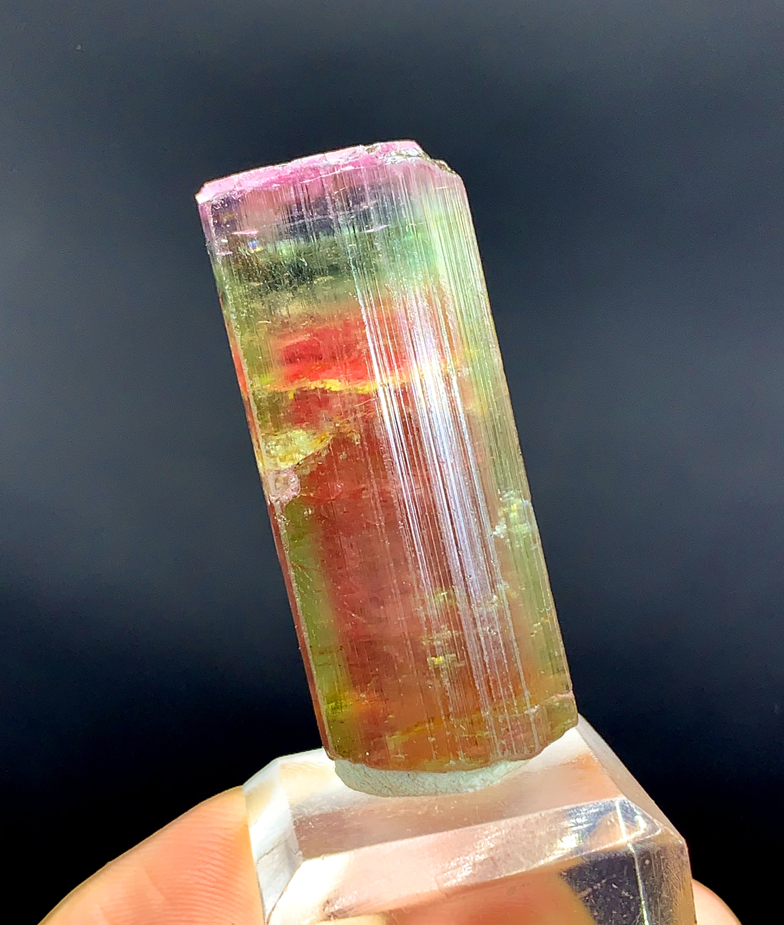 Tricolor Watermelon Tourmaline Crystal from Paprok Afghanistan - 128.15 carat