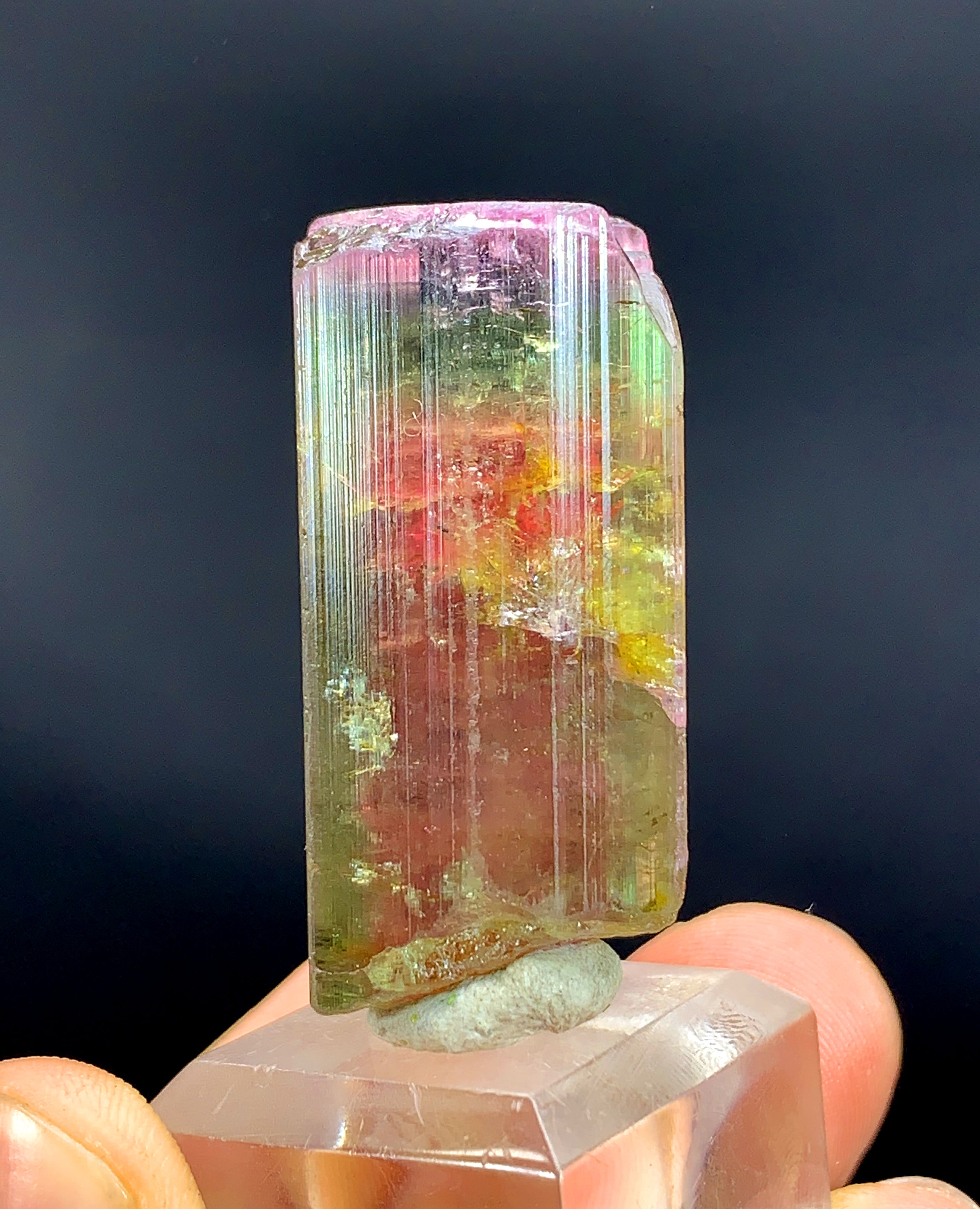 Tricolor Watermelon Tourmaline Crystal from Paprok Afghanistan - 128.15 carat