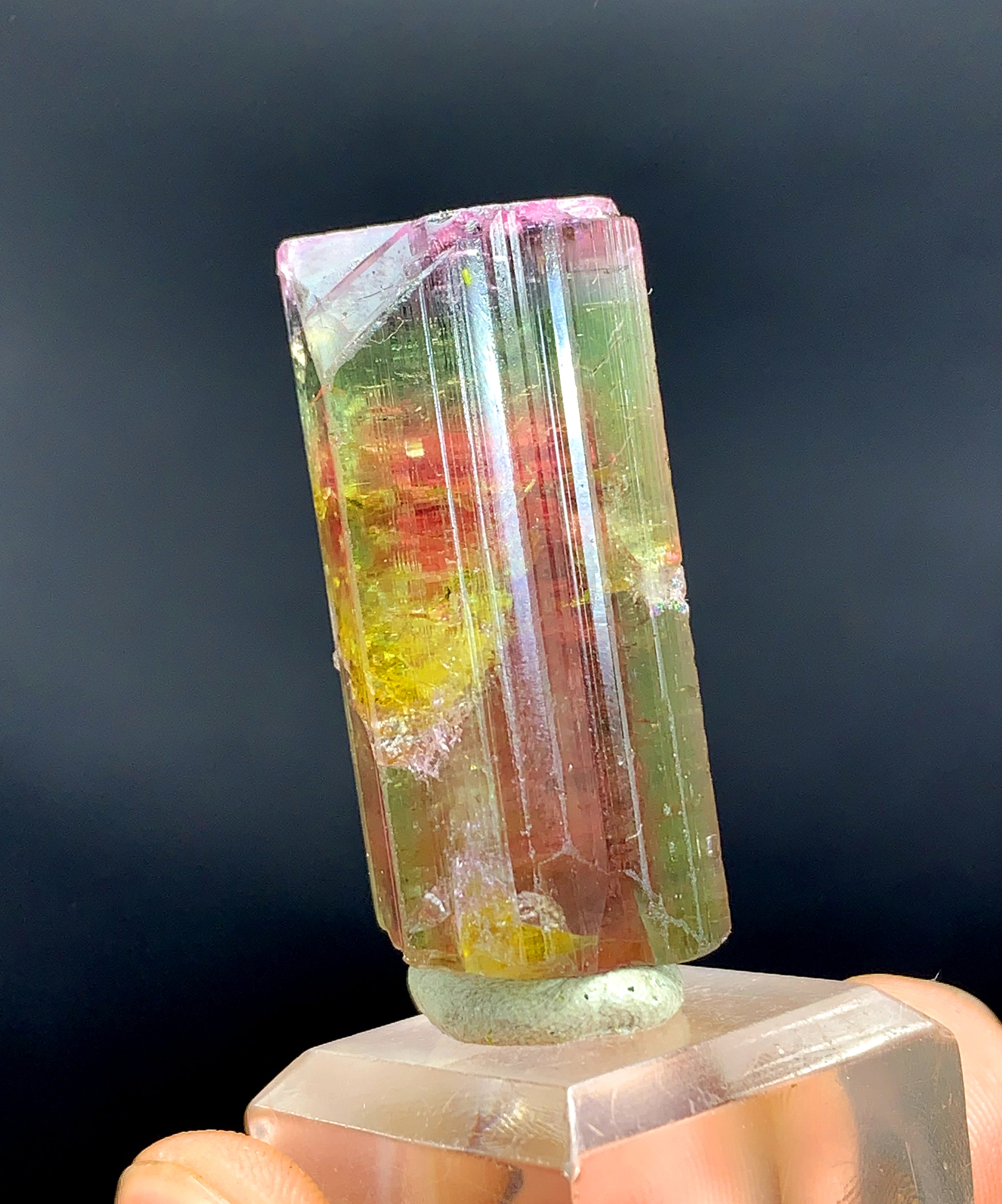 Tricolor Watermelon Tourmaline Crystal from Paprok Afghanistan - 128.15 carat