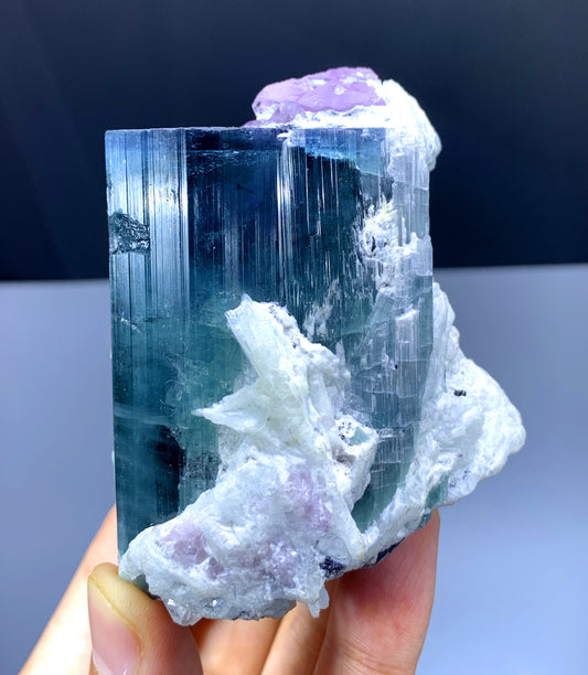 Blue Tourmaline with Kunzite and Albite from Afghanistan - 279 gram
