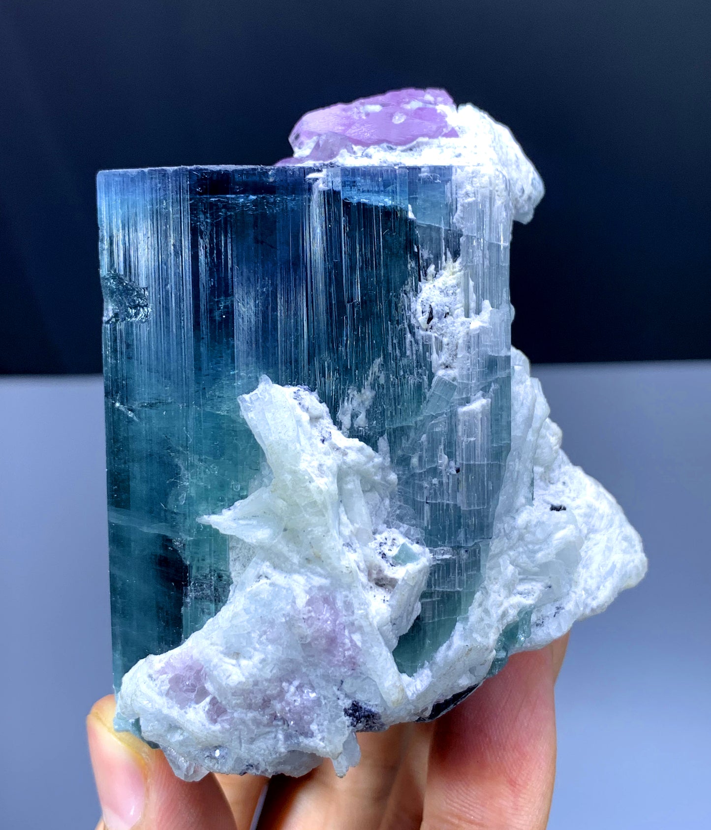 Blue Tourmaline with Kunzite and Albite from Afghanistan - 279 gram