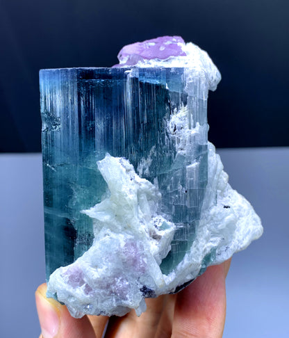 Blue Tourmaline with Kunzite and Albite from Afghanistan - 279 gram