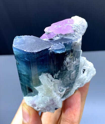 Blue Tourmaline with Kunzite and Albite from Afghanistan - 279 gram