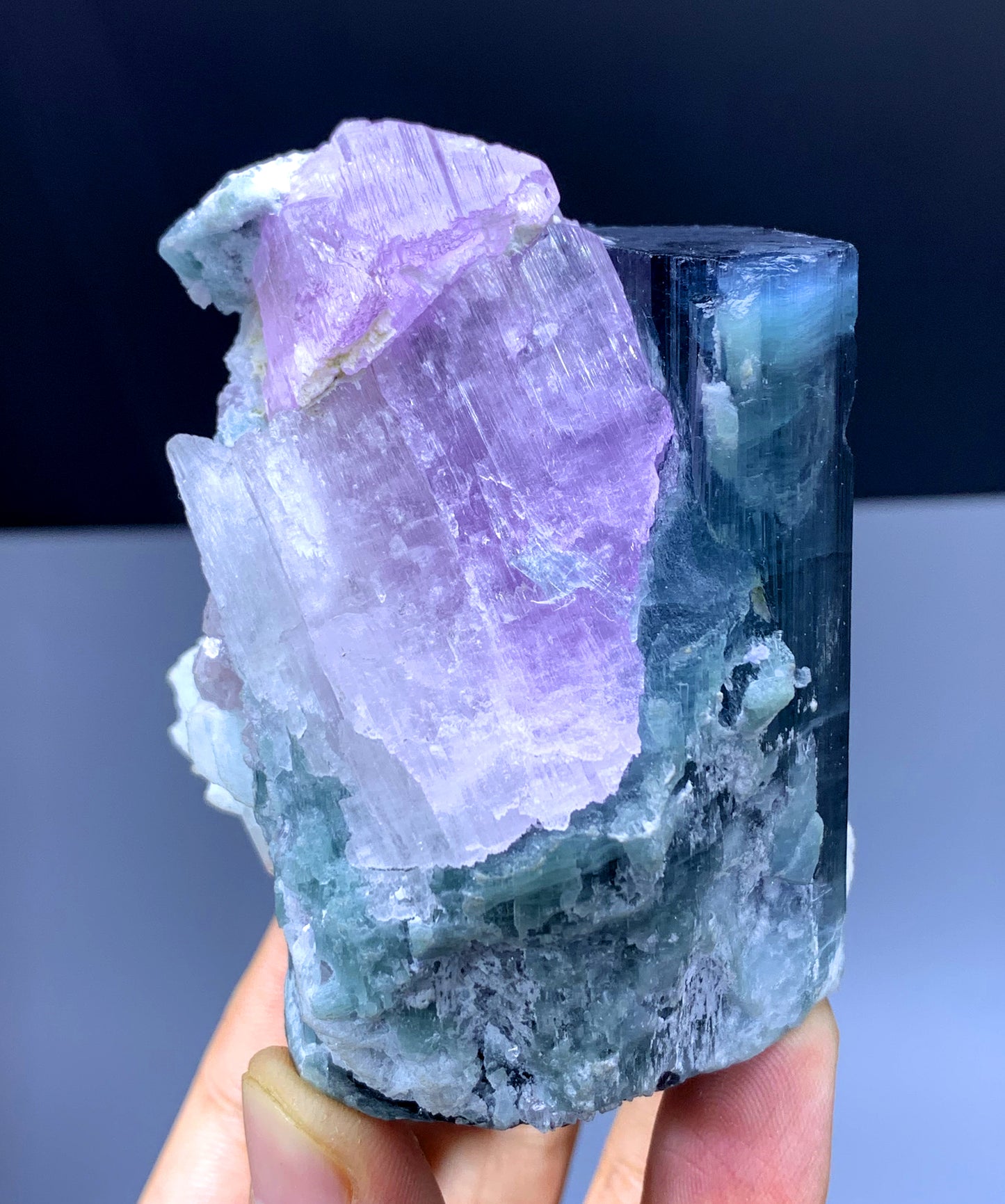 Blue Tourmaline with Kunzite and Albite from Afghanistan - 279 gram
