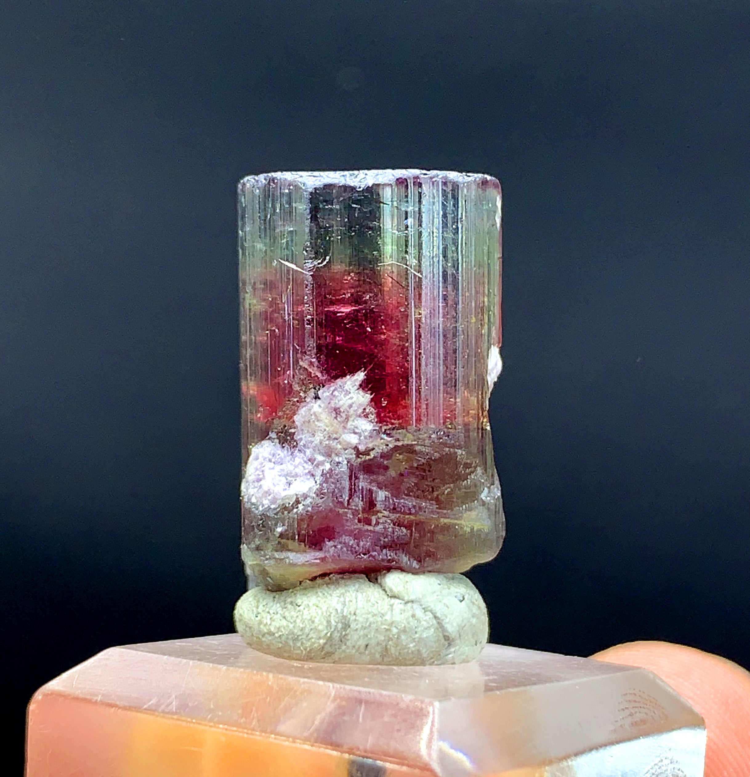 Tricolor Watermelon Tourmaline Crystal from Paprok Afghanistan - 42.95 carat