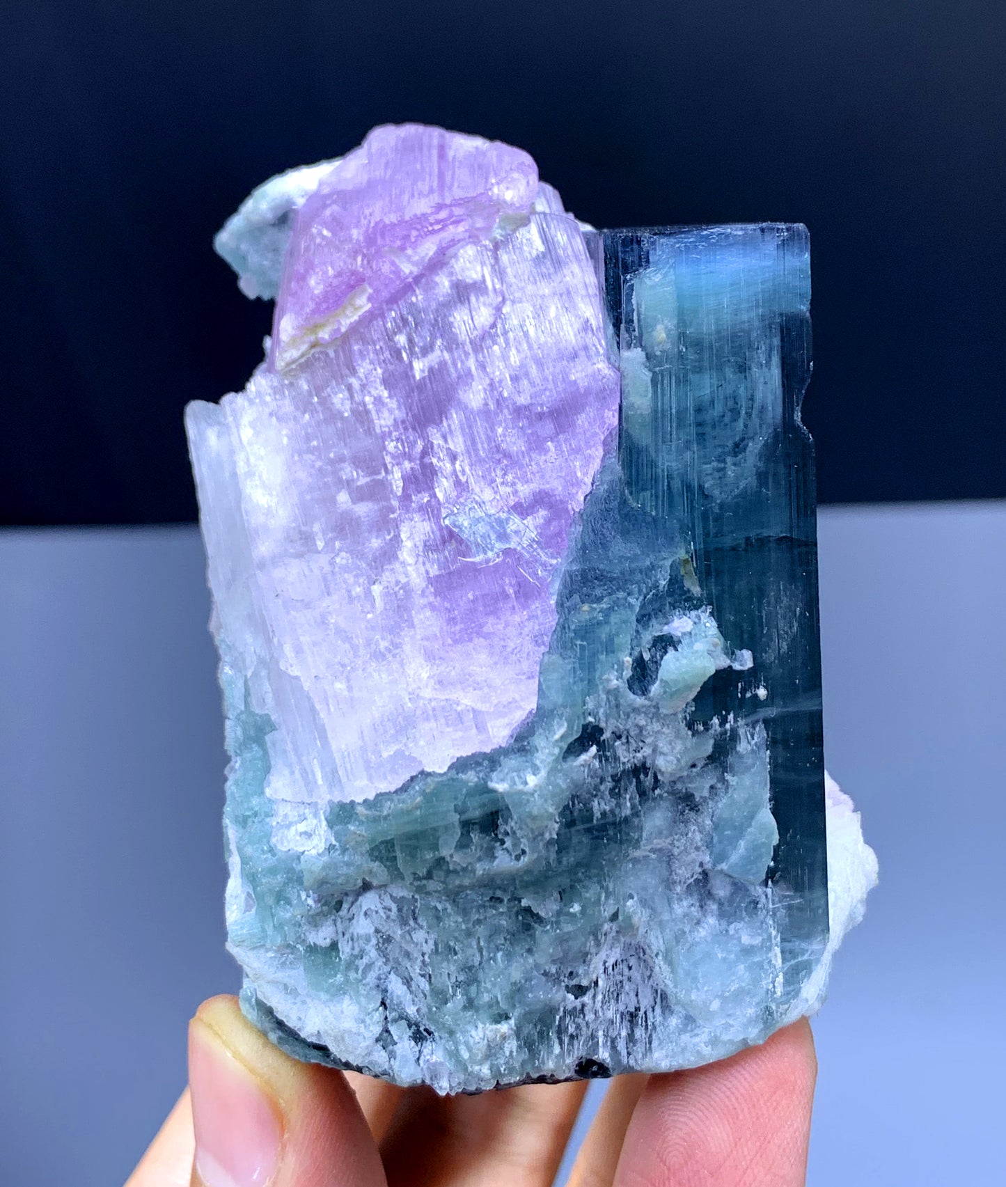 Blue Tourmaline with Kunzite and Albite from Afghanistan - 279 gram