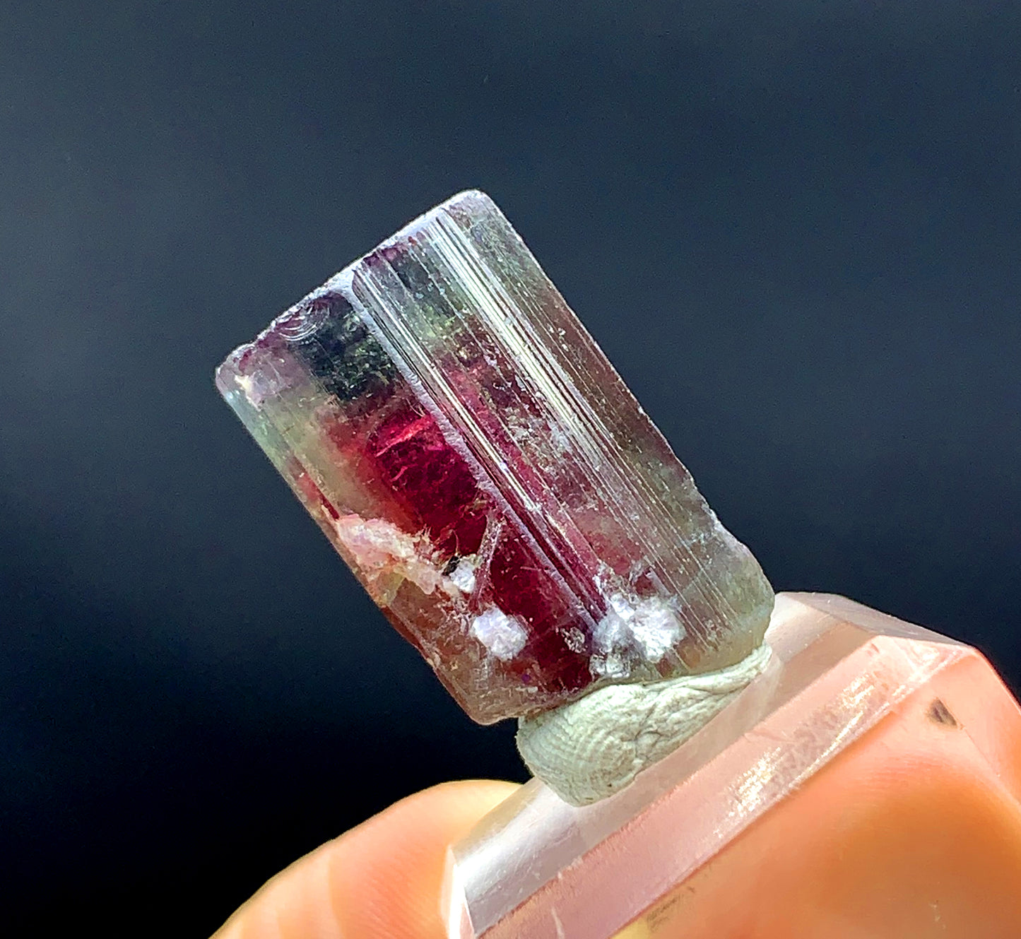 Tricolor Watermelon Tourmaline Crystal from Paprok Afghanistan - 42.95 carat