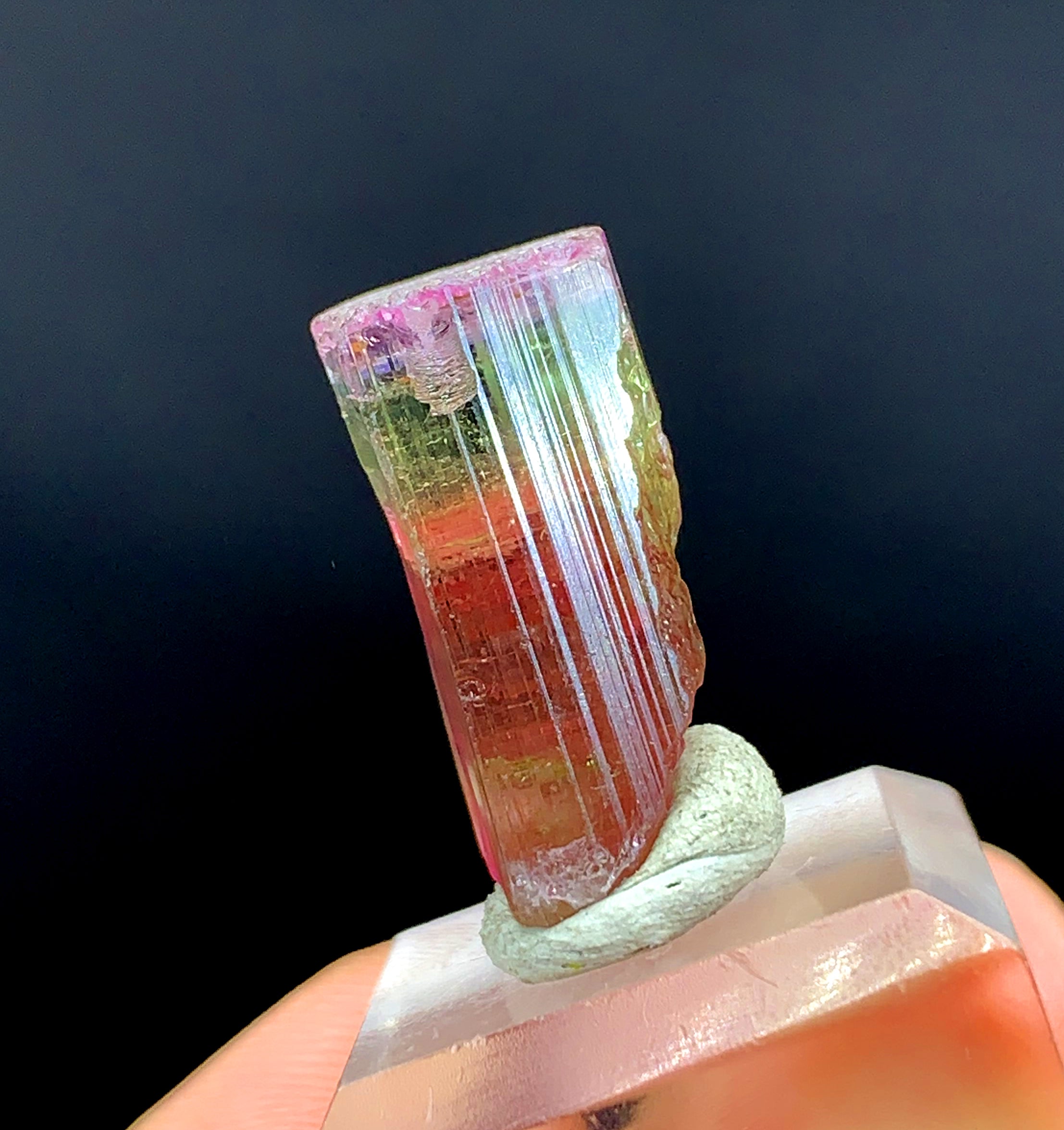 Tricolor Watermelon Tourmaline Crystal from Paprok Afghanistan - 31.50 carat