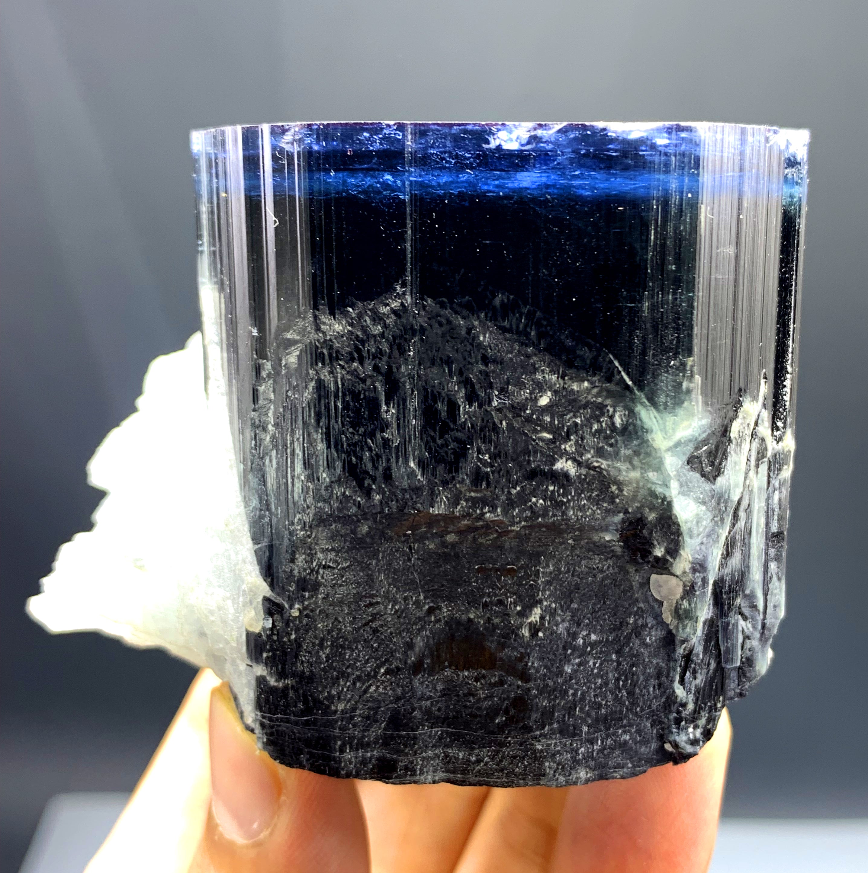 Blue Cap Tourmaline with Cleavelandite Albite from Paprok Afghanistan - 366 gram