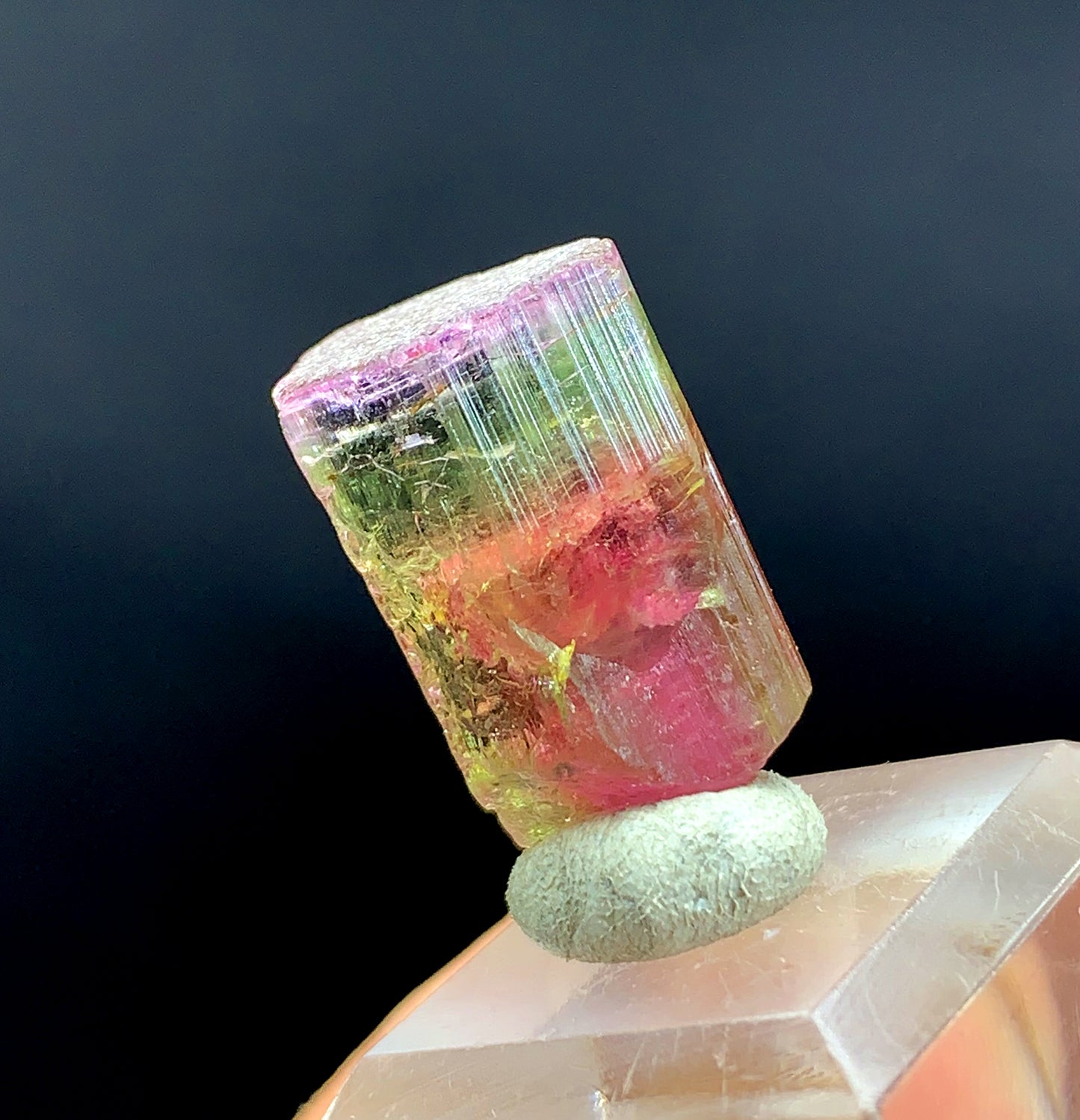 Tricolor Watermelon Tourmaline Crystal from Paprok Afghanistan - 31.50 carat