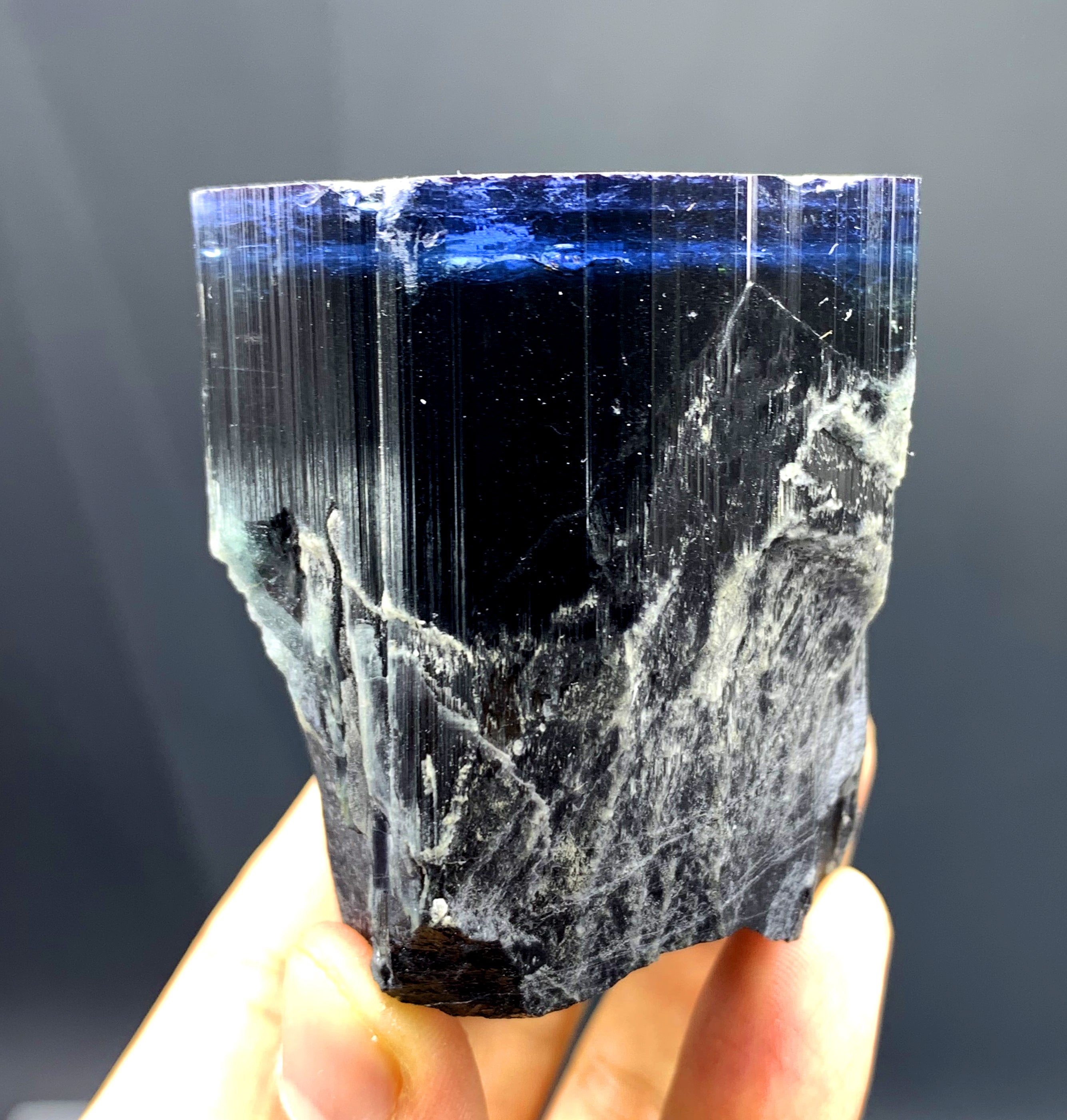 Blue Cap Tourmaline with Cleavelandite Albite from Paprok Afghanistan - 366 gram