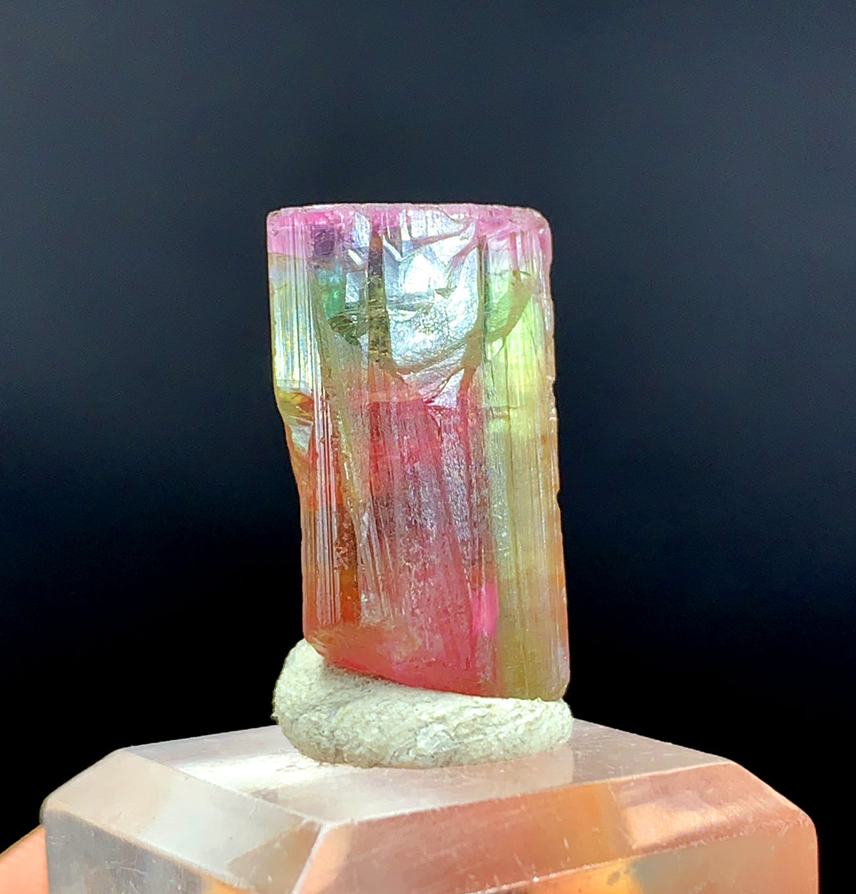 Tricolor Watermelon Tourmaline Crystal from Paprok Afghanistan - 31.50 carat