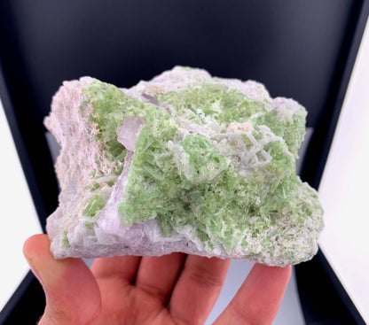 Pink Kunzite Crystal With Green Tourmaline on Matrix from Afghanistan - 495 Grams