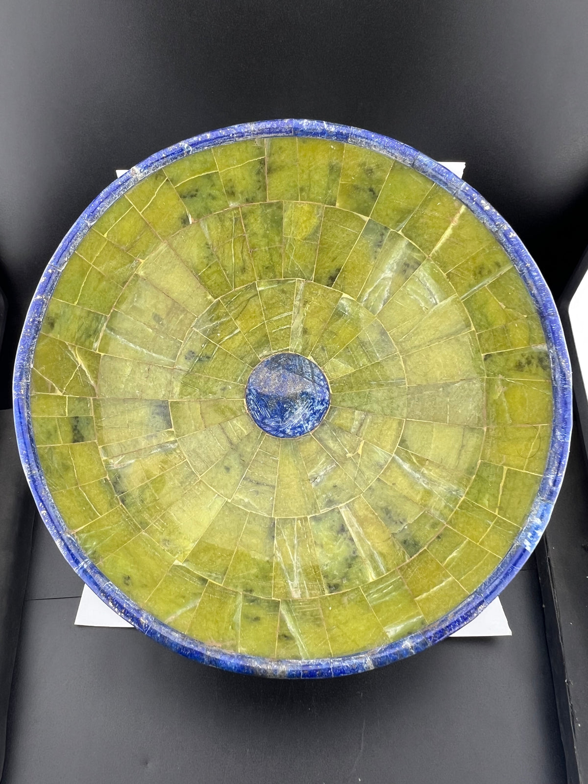 Polished Lapis Lazuli & Green Stone Bowl – 1147g, 194mm