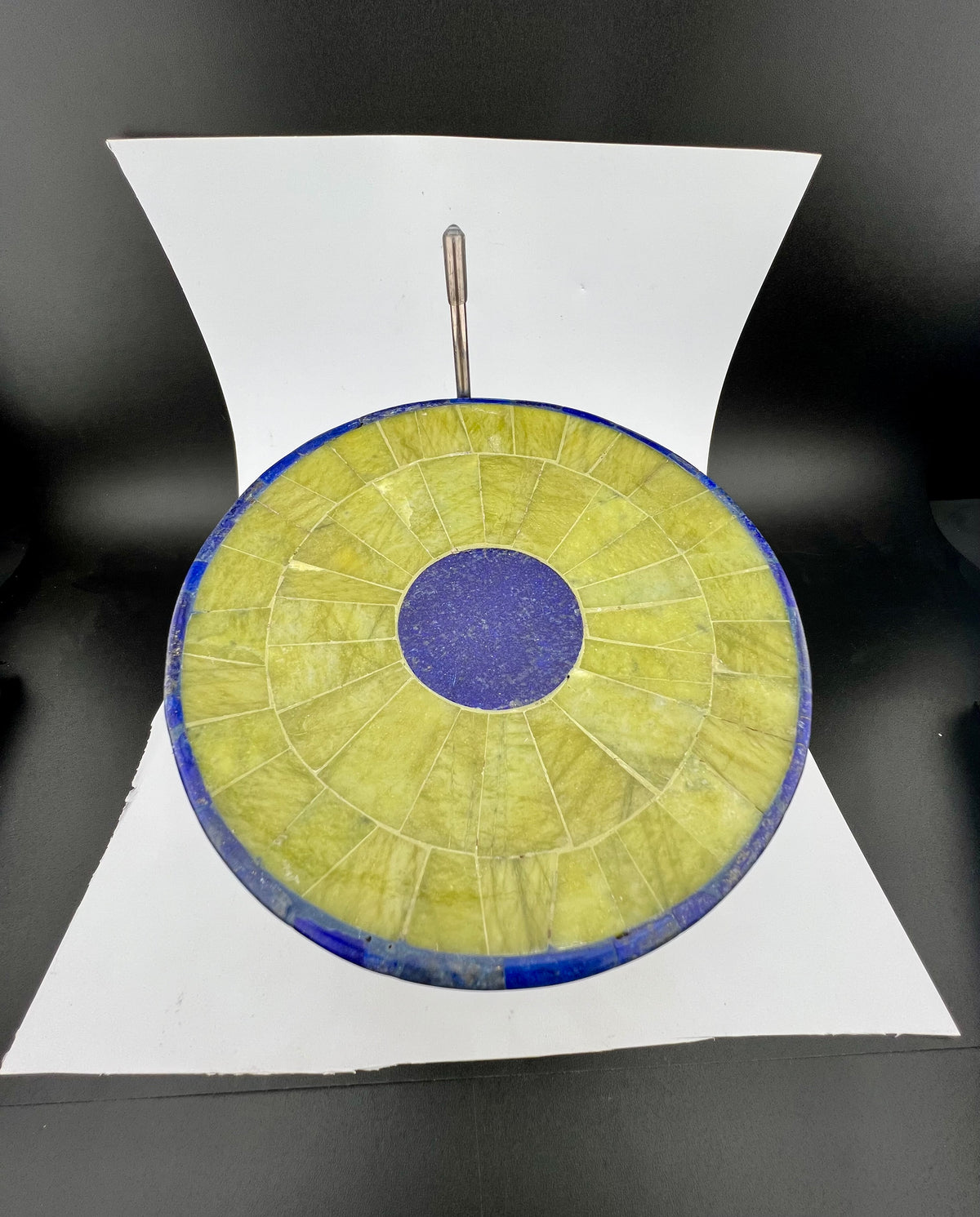 Polished Lapis Lazuli & Green Stone Plate – 214g, 129mm