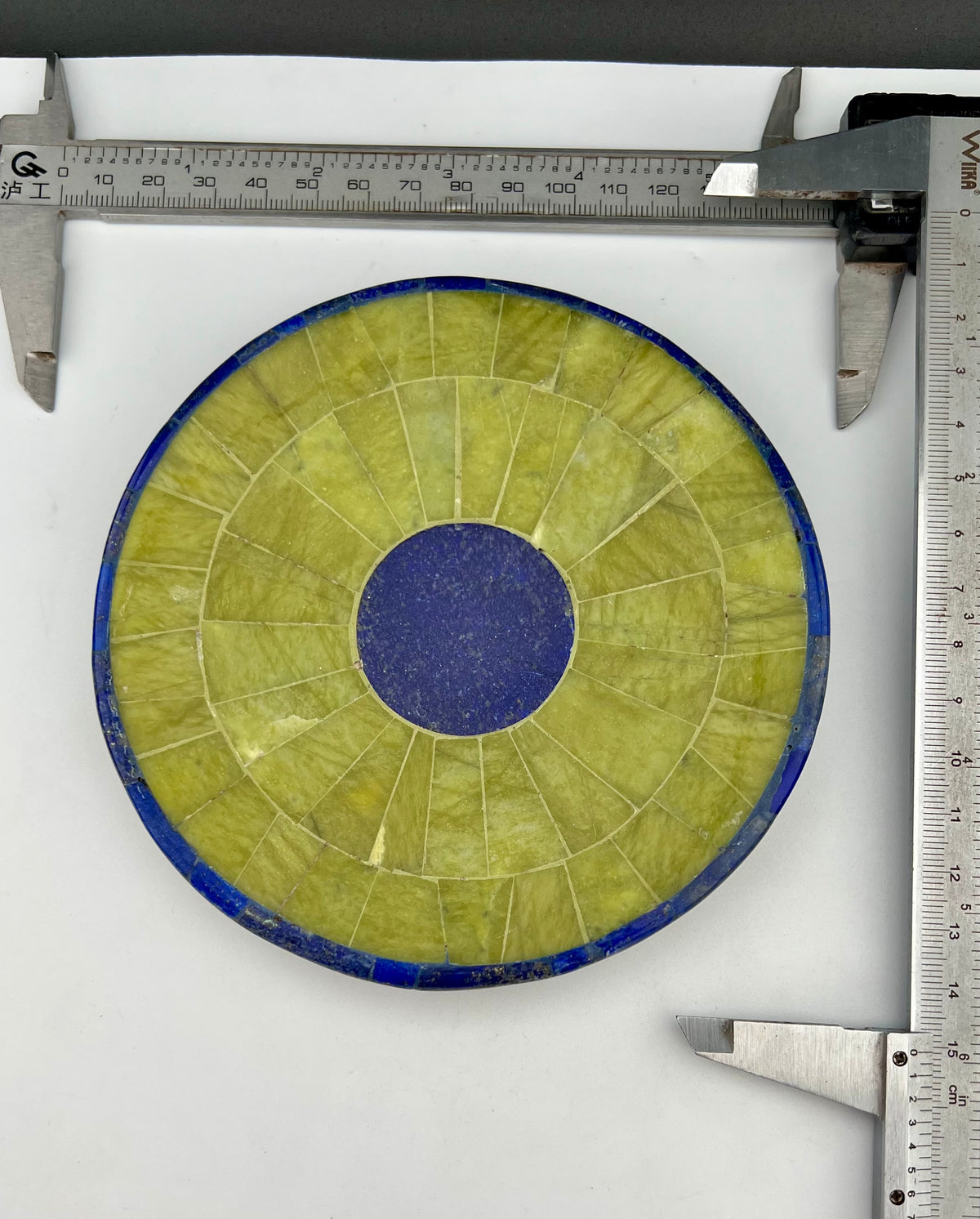 Polished Lapis Lazuli & Green Stone Plate – 214g, 129mm