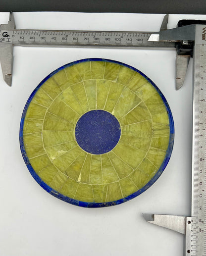 Polished Lapis Lazuli & Green Stone Plate – 214g, 129mm