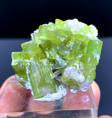 Green Tourmaline Cluster on Lepidolite from Afghanistan - 84.45 carats