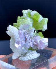 Green Tourmaline Cluster on Lepidolite from Afghanistan - 84.45 carats