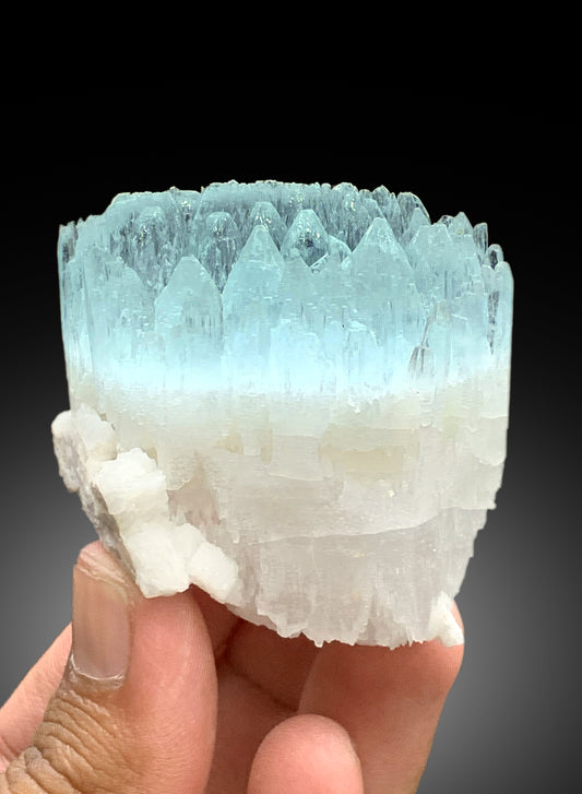 Bicolor Beryl, AquaMorganite Crystal, Morganite var Aquamarine with Etched Terminations, Scepter AquaMorganite Specimen - 134 gram