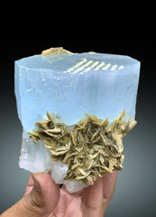 Sky Blue Color Aquamarine with Muscovite Mica from Chumar Bakhoor Gilgit Pakistan - 737 gram