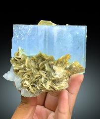 Sky Blue Color Aquamarine with Muscovite Mica from Chumar Bakhoor Gilgit Pakistan - 737 gram