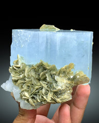 Sky Blue Color Aquamarine with Muscovite Mica from Chumar Bakhoor Gilgit Pakistan - 737 gram