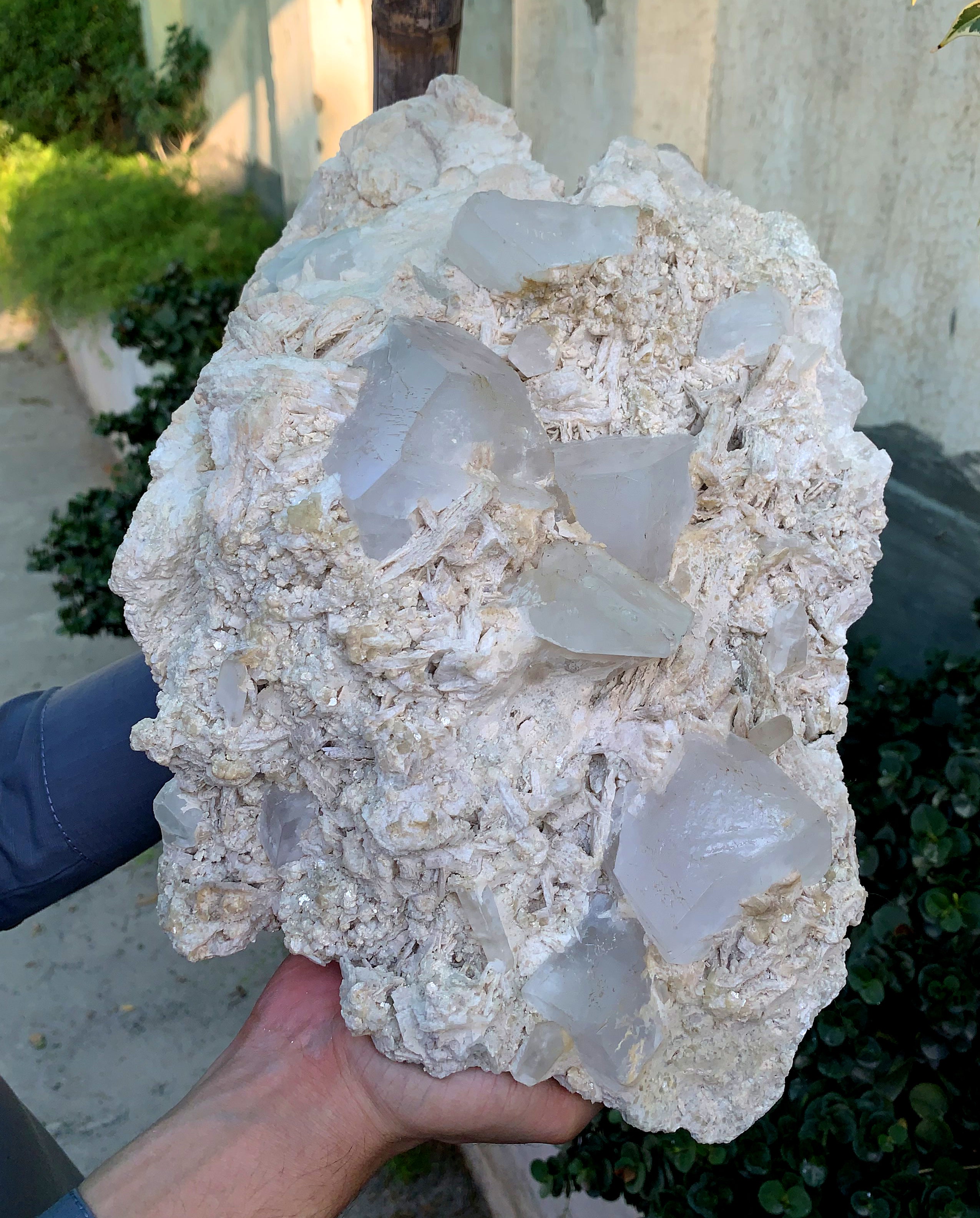 Natural Goshenite Crystals with Quartz on Matrix from Skardu Pakistan - 9.6 KG