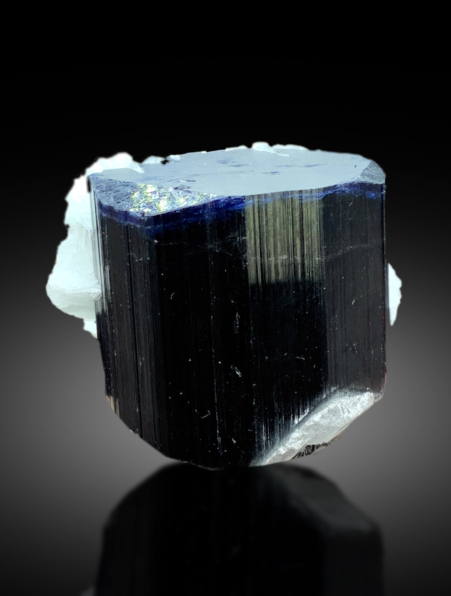 Blue Cap Tourmaline Crystal with Cleavelandite Albite, Paprok Tourmaline, Tourmaline Specimen, Fine Mineral - 428 gram