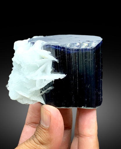Blue Cap Tourmaline Crystal with Cleavelandite Albite, Paprok Tourmaline, Tourmaline Specimen, Fine Mineral - 428 gram