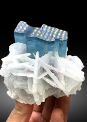 Neon Blue Tourmaline with Cleavelandite Albite Karankarey Mine, Kunar Afghanistan - 377 gram