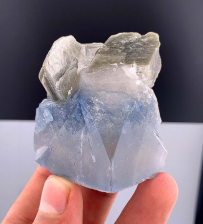Indicolite Blue Quartz Crystal With Mica From Afghanistan - 113 Grams