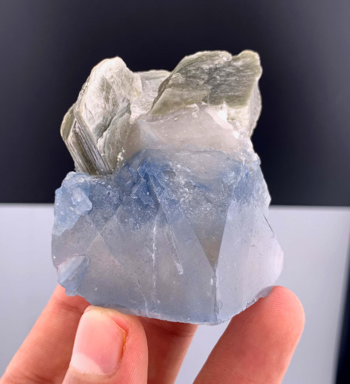 Indicolite Blue Quartz Crystal With Mica From Afghanistan - 113 Grams