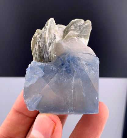 Indicolite Blue Quartz Crystal With Mica From Afghanistan - 113 Grams