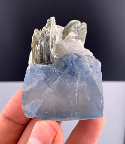 Indicolite Blue Quartz Crystal With Mica From Afghanistan - 113 Grams