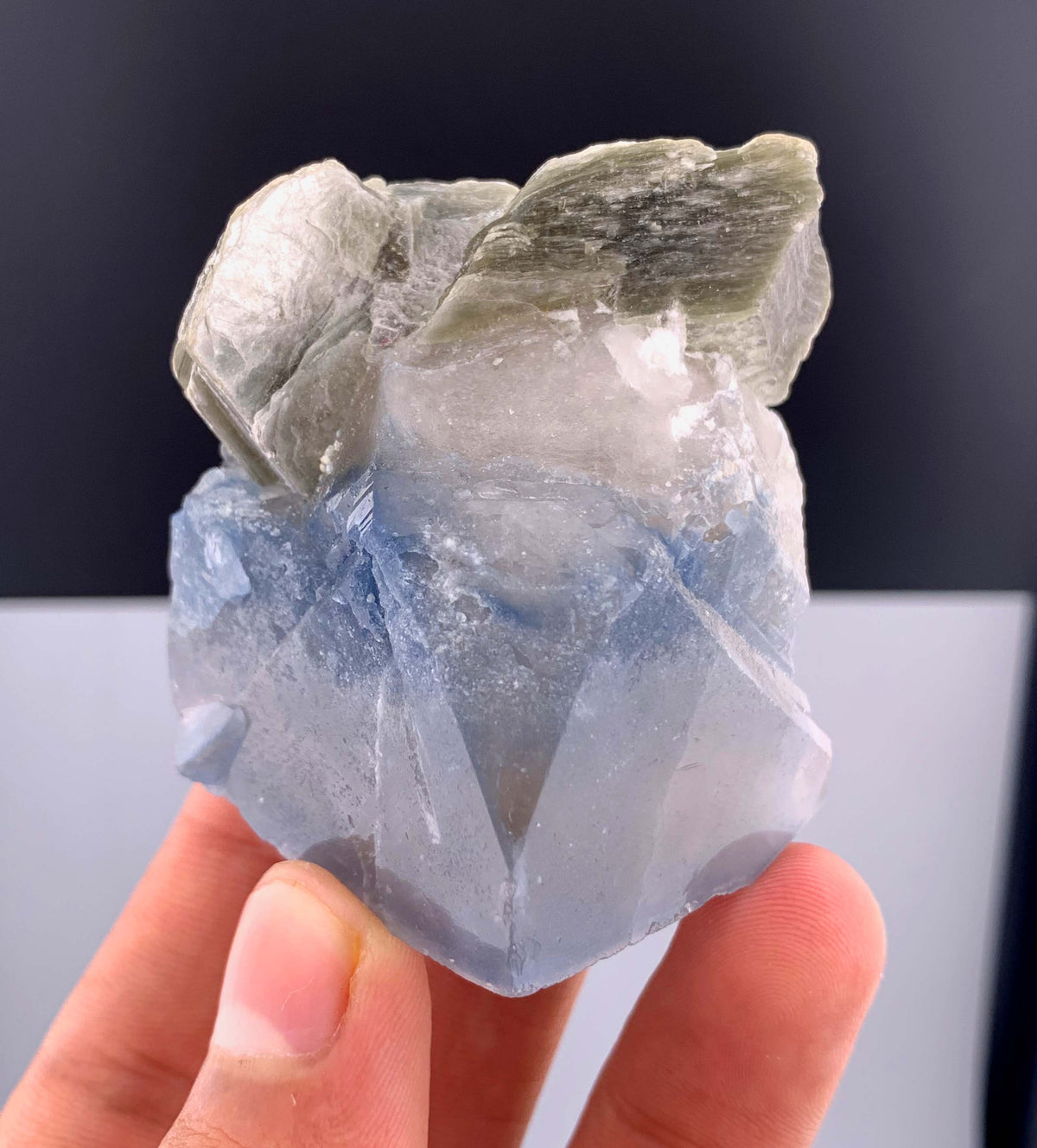 Indicolite Blue Quartz Crystal With Mica From Afghanistan - 113 Grams