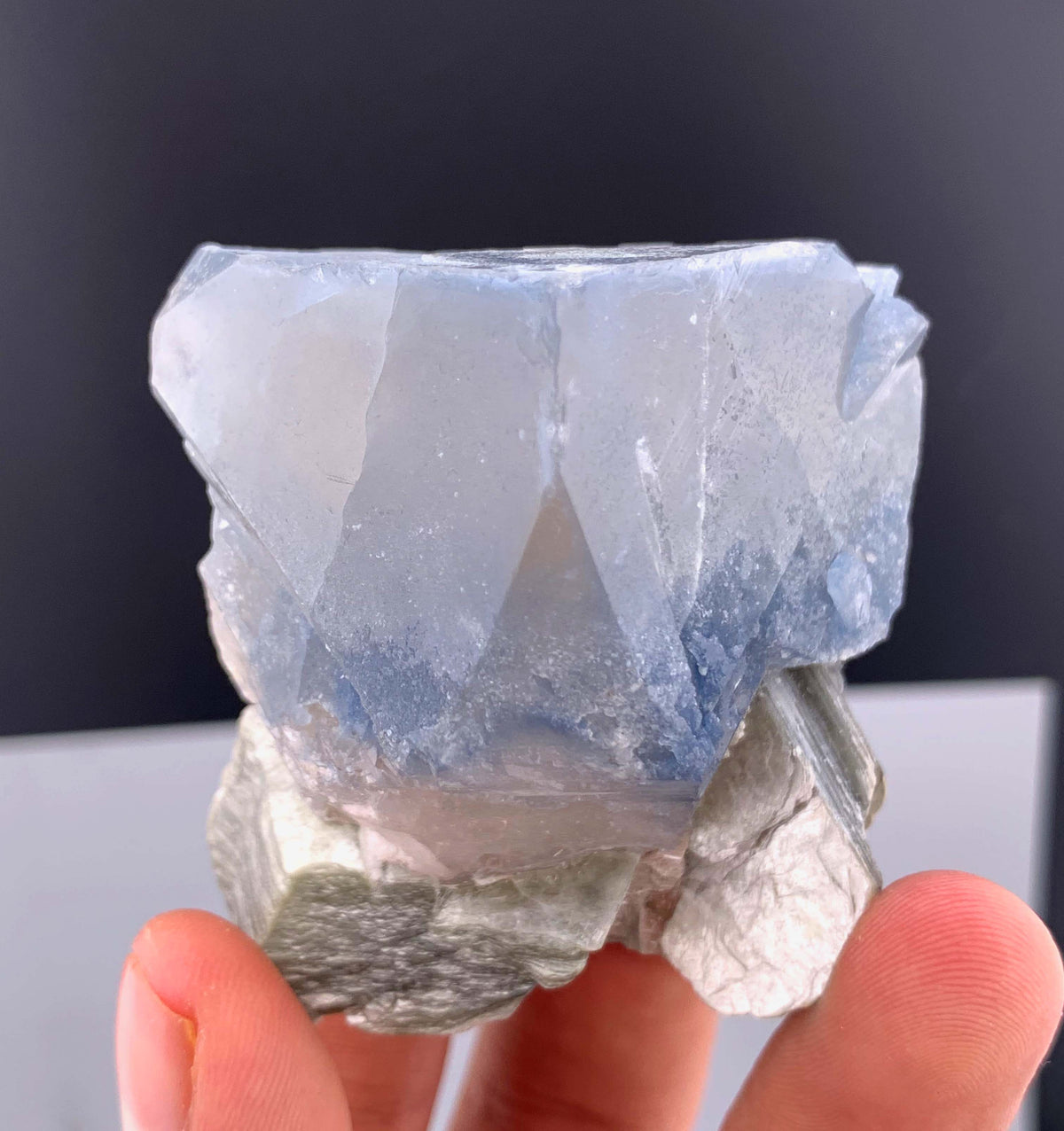 Indicolite Blue Quartz Crystal With Mica From Afghanistan - 113 Grams