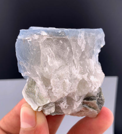 Indicolite Blue Quartz Crystal With Mica From Afghanistan - 113 Grams