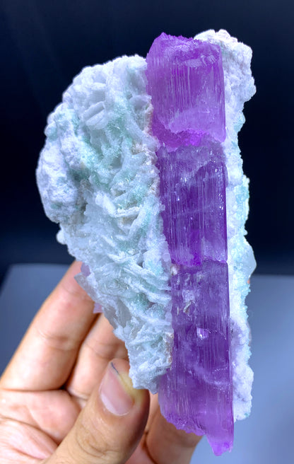 Etched Pink Kunzite with Tourmalines, Quartz and Albite from Afghanistan - 424 gram