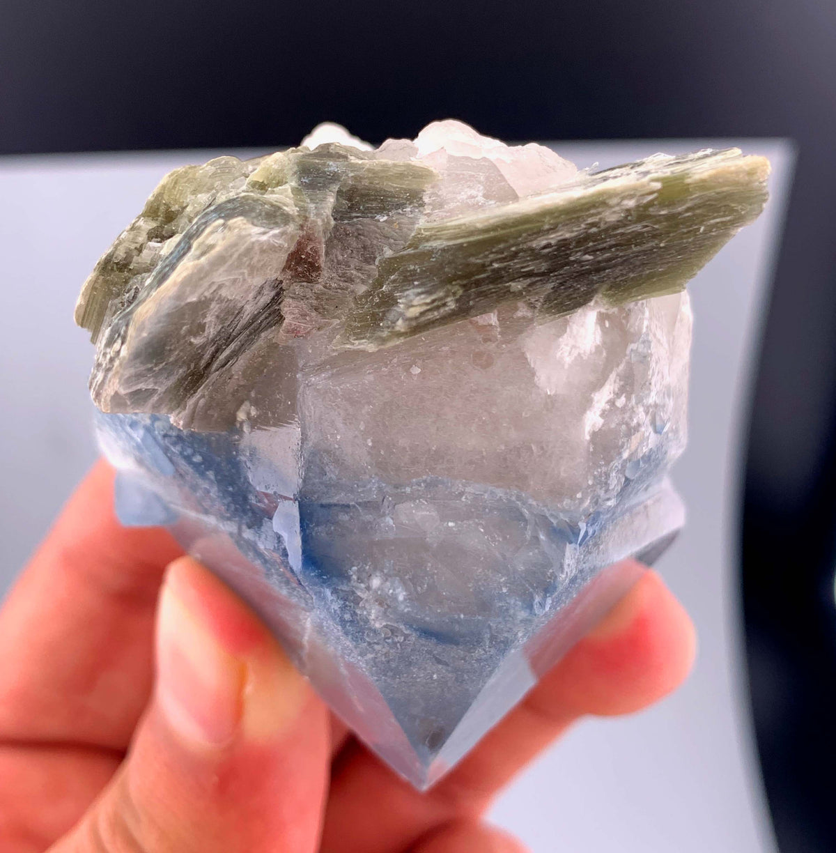 Indicolite Blue Quartz Crystal With Mica From Afghanistan - 113 Grams