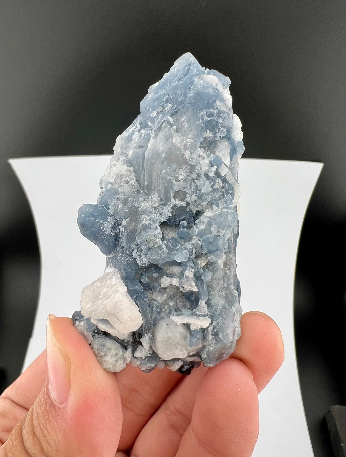 Indicolite Blue Quartz Crystal With Schorl Tourmaline From Afghanistan - 60 Grams